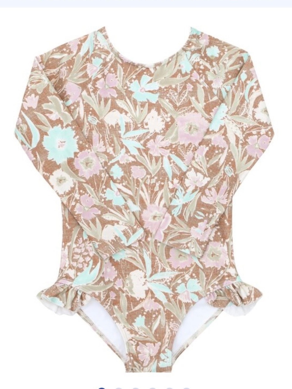 Minnow Swim Girls Cypress Floral Rashguard One Piece Bathing Suit Size 2T